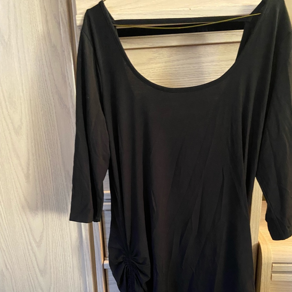 Torrid black low back top with side ties.